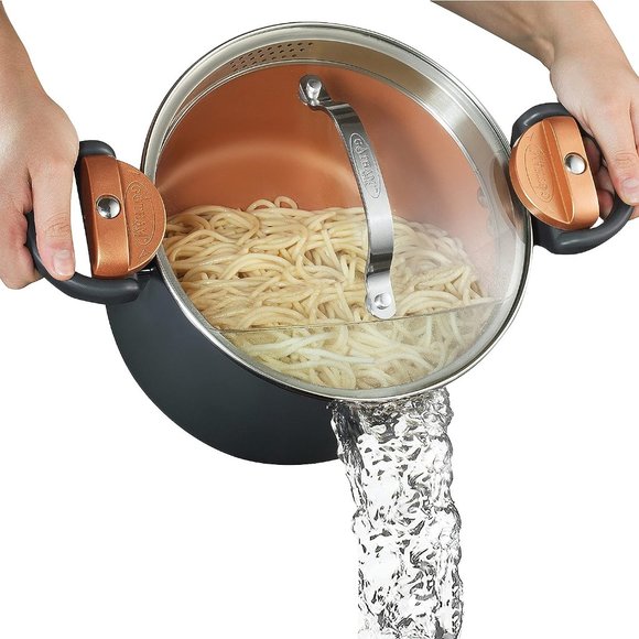 5 Quart Stock Multipurpose Pasta Pot with Strainer Lid - Picture 1 of 8
